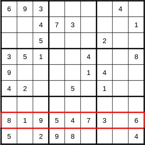 Sudoku with only one empty field