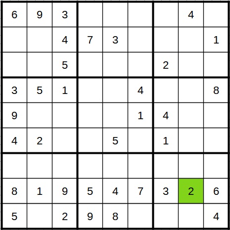 Sudoku with a full row